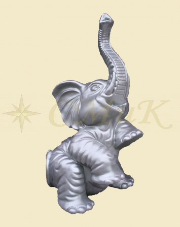 Фигурка слоник сидя серебро